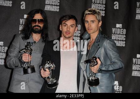 30 Seconds to Mars partecipa ai Video Music Awards 2010 al Nokia Theatre di Los Angeles, California, il 12 settembre 2010. Foto di Lionel Hahn/ABACAPRESS.COM Foto Stock