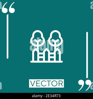 Icona vettore cortile icona lineare. Linea tratto modificabile Illustrazione Vettoriale