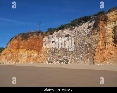 Vuota praia da Vau a Portimao, Costa dell'algarve, Portogallo Foto Stock