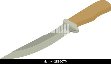 Icona coltello da caccia. Isometrica dell'icona vettoriale del coltello da caccia per il web design isolato su sfondo bianco Illustrazione Vettoriale