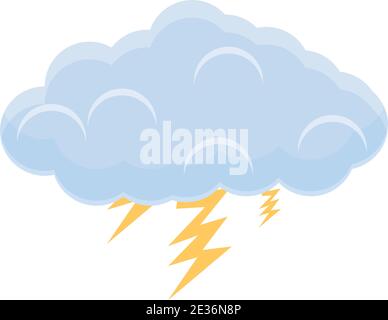 Icona Thundercloud. Cartoon di thundercloud vettore icona per il web design isolato su sfondo bianco Illustrazione Vettoriale