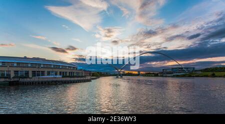 Ponte Infinity,Stockton-on-Tees,l'Inghilterra,UK Foto Stock