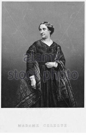 Madame Céleste Portrait, 1815 – 1882, è stata una ballerina e attrice francese che ha avuto successo sul palco di Londra e durante i suoi quattro tour in America, fotografia d'epoca del 1860 Foto Stock