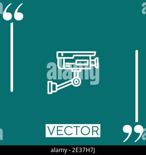 Icona lineare cctv. Linea tratto modificabile Illustrazione Vettoriale