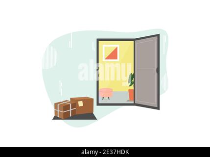 Concetto di consegna a domicilio senza contatto Illustrazione Vettoriale