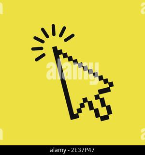 Icona del cursore del mouse. Icona pixel. Illustrazione vettoriale. Illustrazione Vettoriale