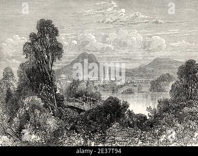 Vista di Long Island, Stati Uniti di New York, Stati Uniti, 18 ° secolo Foto Stock
