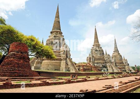 Il tempio santo di Wat Phra si Sanphet ad Ayutthaya. Foto Stock