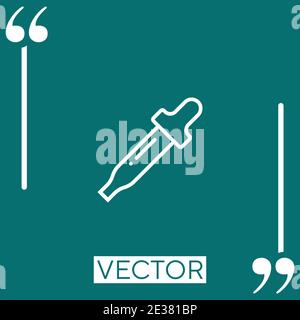 Icona vettore contagocce icona lineare. Linea tratto modificabile Illustrazione Vettoriale