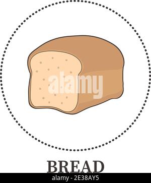 Pane tostato realistico su sfondo bianco - illustrazione vettoriale Illustrazione Vettoriale