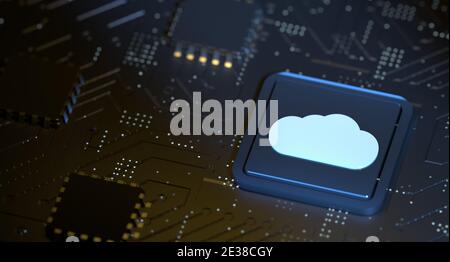 Tecnologia di cloud computing, innovazione, futuristica, sicurezza informatica, informazioni crittografate sui dati Internet Foto Stock