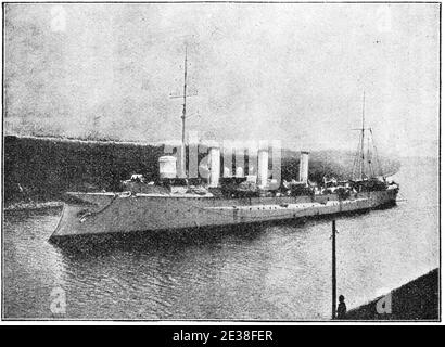 SMS Greif (1886) - un avito costruito per la tedesca Kaiserliche Marine (Marina Imperiale). Illustrazione del 19 ° secolo. Germania. Sfondo bianco. Foto Stock