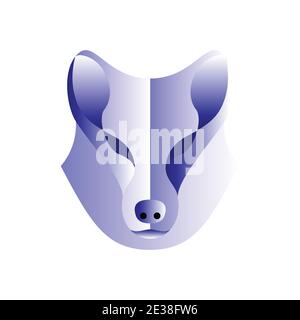 Lupo vettoriale in stile gradiente. Arte digitale Illustrazione Vettoriale