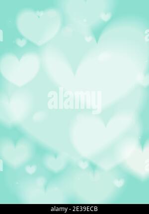 Romantico sfondo sfocato delicato con cuori, vettore EPS10 Illustrazione Vettoriale