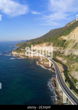 Aereo del Sea Cliff Bridge a nord di Wollongong New Galles del Sud Australia Foto Stock