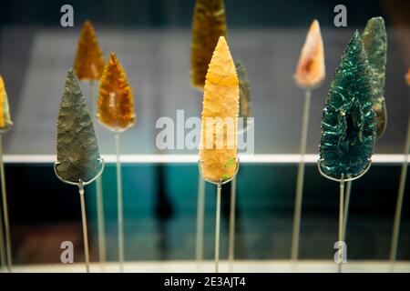 Aborigeno Australian Stone Spear Points Foto Stock