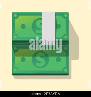 illustrazione vettoriale delle banconote in stack money isolate Illustrazione Vettoriale