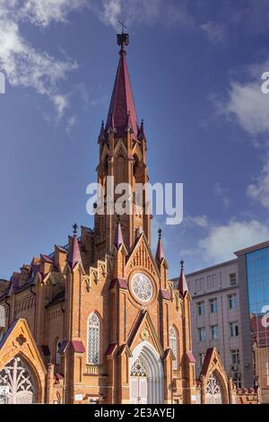 L'Assunzione della Beata Vergine Maria Chiesa cattolica a Irkutsk, Russia. Foto Stock