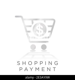 acquisto pagamento metal gradient icona. shopping art con valuta del dollaro all'interno dell'illustrazione vettoriale Illustrazione Vettoriale
