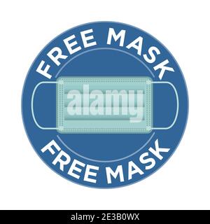 maschera gratuita tondeggiante badge promozionale regalo vettore illustrazione Illustrazione Vettoriale