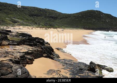 Tallow Beach nel Parco Nazionale di Bouddi, Costa Centrale, NSW, Australia Foto Stock