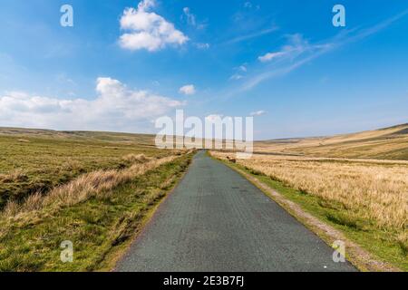 Strada rurale nel Yorkshire Dales vicino al West Stonesdale, North Yorkshire, Inghilterra, Regno Unito Foto Stock