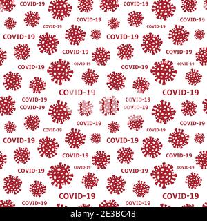 Schema senza giunture della malattia di Coronavirus 2019. Background del virus Covid-19. Illustrazione vettoriale. Illustrazione Vettoriale