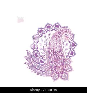 Damasco isolato paisley vettore ornamento floreale Illustrazione Vettoriale