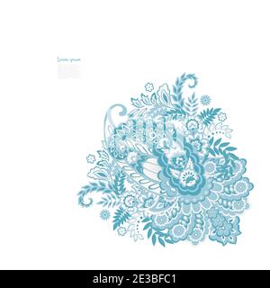 Schema isolato vettoriale Paisley. Illustrazione Vintage in stile Damasco Illustrazione Vettoriale