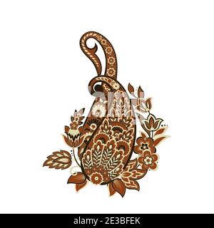 Vettore isolato modello indiano con paisley Illustrazione Vettoriale