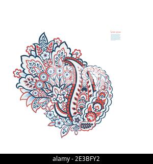 Schema isolato vettoriale Paisley. Illustrazione floreale vintage Illustrazione Vettoriale