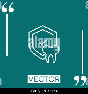 Icona vettore assicurazione dentale icona lineare. Linea tratto modificabile Illustrazione Vettoriale