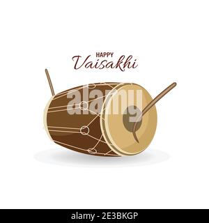 Illustrazione vettoriale della celebrazione felice di Baisakhi. Vaisakhi, conosciuto anche come festival di Baisakhi in Hinduism e Sikhism. Balli in coppia. Illustrazione Vettoriale