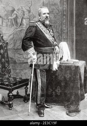 Arsenio Martínez Campos Antón (Segovia 1831 – Zarauz 1900) è stato un militare e politico spagnolo, autore della dichiarazione che ha causato il ripristino della monarchia borbonica. Presidente del Consiglio dei ministri. Governatore Generale di Cuba. Da la Ilustracion Española y americana 1895 Foto Stock