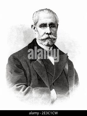 Manuel Fernández de Castro y Suero (Madrid, 1825 – 1895) è stato un ingegnere minerario spagnolo, conosciuto soprattutto per i suoi studi sulla geologia dell'isola di Cuba. Ha contribuito alla realizzazione della mappa geologica della Spagna. Da la Ilustracion Española y americana 1895 Foto Stock