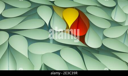 Immagine macro di sfondo di fogli di carta curvati colorati Foto Stock