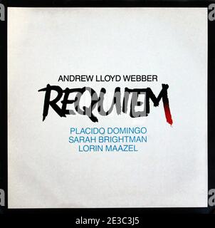 Andrew Lloyd Webber: 1985. Copertina anteriore LP: Requiem (Domingo/Brightman/Maazel) Foto Stock