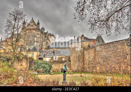 Le Mans centro storico, immagine HDR Foto Stock