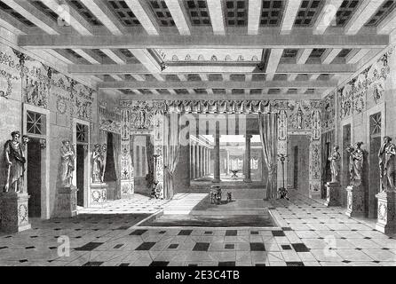 Casa di Pansa, Pompei, Italia, Europa. Antico XIX secolo inciso da Pompei e Pompei di Marco Monnier, le Tour du Monde 1864 Foto Stock