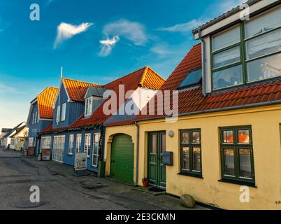 Karrebaeksminde piccolo porto con barche nella Danimarca rurale Foto Stock