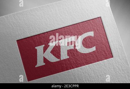 illustrazione della grana della carta con il logo kfc Foto Stock