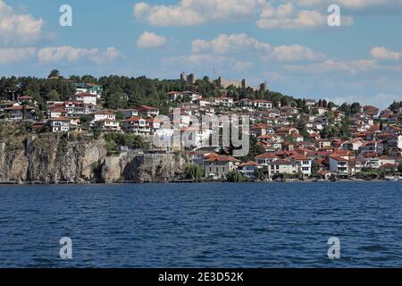 Ohrid città e Samuel fortezza Macedonia Foto Stock