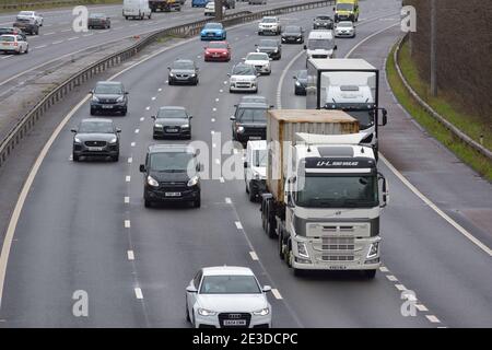 Scena di un'ora di punta sulla M6 a preston lancashire Foto Stock