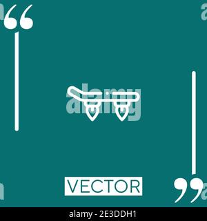 Icona vettore hoverboard icona lineare. Linea stroked modificabile Illustrazione Vettoriale