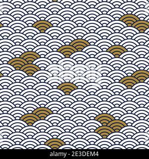 Modello orientale. Asian tradizionale onda ornamento senza giunture sfondo, giapponese astratto vettore di sfondo illustrazione Illustrazione Vettoriale