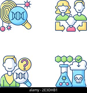 Set di icone a colori RGB per la riproduzione umana Illustrazione Vettoriale