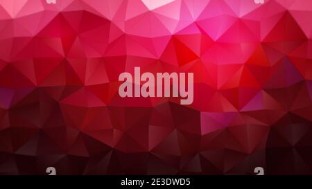 Sfondo del modello vettoriale poligonale rosa, rosso e rosso bordeaux. Sfondo 3D triangolare astratto a basso gradiente in stile poly con risoluzione 4k. Foto Stock
