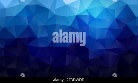 Sfondo di campitura vettoriale poligonale blu. Sfondo 3D triangolare astratto a basso gradiente in stile poly con risoluzione 4k. Foto Stock