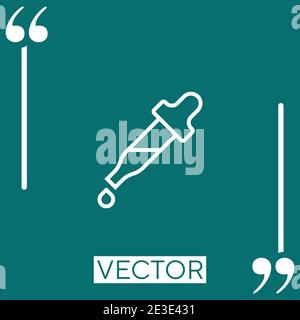 Icona vettore contagocce icona lineare. Linea tratto modificabile Illustrazione Vettoriale