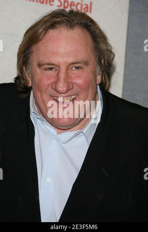 L'attore Gerard Depardieu arriva a una proiezione dell'ultimo film del regista Claude Chabrol 'Bellamy' per celebrare i 50 anni di carriera di Chabrol all'hotel Park Hyatt Vendome a Parigi, Francia, il 19 febbraio 2009. Foto di Denis Guignebourg/ABACAPRESS.COM Foto Stock